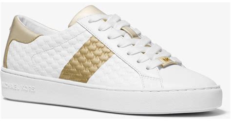 michael kors colby sneakers|Colby Striped Logo Embossed Leather Sneaker .